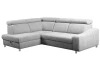 Rohová sedací souprava Brico, světle šedá látka, levý roh