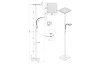 Stojací LED lampa Wicket 182 cm, matný nikl