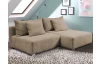 Rohová sedací souprava Alcamo, světle hnědá látka