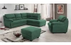 Rohová sedací souprava Nebolo, zelená látka, pravý roh