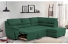 Rohová sedací souprava Nebolo, zelená látka, pravý roh