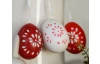Velikonoční dekorace Malovaná vajíčka, 6 ks, červená/bílá