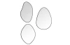 Set nástěnných zrcadel (3 ks) Viola, černé