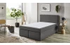 Postel boxspring Aston 140x200 cm, středně šedá látka
