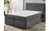 Postel boxspring Aston 140x200 cm, středně šedá látka