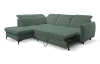 Rohová sedačka Glow, modro-šedo-zelená látka, levý roh