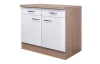 Dolní kuchyňská skříňka Valero, dub sonoma/bílý lesk, šířka 100 cm