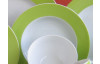 Hluboký talíř 22,5 cm Basic Colours, zelený okraj