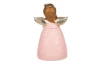 Vánoční dekorace Anděl držící srdce, růžová, 17 cm