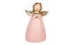 Vánoční dekorace Anděl držící srdce, růžová, 17 cm