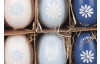 Velikonoční dekorace Malovaná vajíčka, 6 ks, modrá/bílá