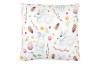 Dekorační polštář Velikonoční zajíčci a květiny 45x45 cm, samet