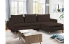 Rohová sedací souprava Enjoy, hnědá látka