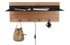 Nástěnný věšák LED s policí Romy, dřevo/kov, 75 cm