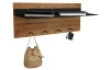 Nástěnný věšák LED s policí Romy, dřevo/kov, 75 cm