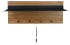 Nástěnný věšák LED s policí Romy, dřevo/kov, 75 cm