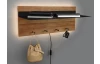 Nástěnný věšák LED s policí Romy, dřevo/kov, 75 cm