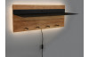 Nástěnný věšák LED s policí Romy, dřevo/kov, 75 cm