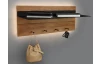 Nástěnný věšák LED s policí Romy, dřevo/kov, 75 cm