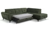 Rohová sedací souprava Sergio, mechově zelená látka, pravý roh