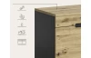 Předsíňová sestava Cano (5-dílná), šedá/dub artisan