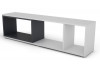 TV stolek/regál Cubix, bílý/grafitově šedý