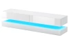 TV stolek s osvětlením Fly 140 cm, bílý lesk