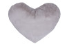 Dekorační polštář Srdce 30x40 cm, stříbrný, imitace králičí kožešiny