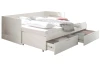 Rozkládací postel se zásuvkami Leporolo 90x200 cm, bílá mat