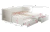 Rozkládací postel se zásuvkami Leporolo 90x200 cm, bílá mat