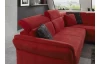 Rohová sedací souprava Avignon, červená látka, s funkcí rozkladu