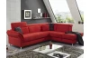 Rohová sedací souprava Avignon, červená látka, s funkcí rozkladu