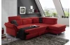 Rohová sedací souprava Avignon, červená látka, s funkcí rozkladu