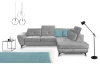 Rohová sedací souprava Sergio, světle šedá látka, pravý roh