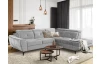 Rohová sedací souprava Sergio, světle šedá látka, pravý roh