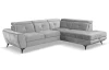 Rohová sedací souprava Sergio, světle šedá látka, pravý roh