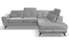Rohová sedací souprava Sergio, světle šedá látka, pravý roh