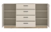 Široká komoda se zásuvkami Meolo 155 cm, dub cremona/béžový kašmír