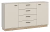 Široká komoda se zásuvkami Meolo 155 cm, dub cremona/béžový kašmír