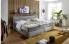 Velká rodinná postel boxspring Cody 240x200 cm, holubí šedá látka