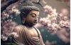 Obraz na plátně Buddha pod sakurou, 116x76 cm