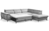 Rohová sedací souprava Alegra, světle šedá látka, pravý roh