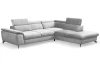 Rohová sedací souprava Alegra, světle šedá látka, pravý roh