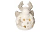 Vánoční dekorace Sobík LED, bílý porcelán