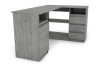 Rohový psací stůl Carlos, šedý beton