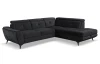 Rohová sedací souprava Sergio, černá látka, pravý roh