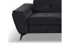 Rohová sedací souprava Sergio, černá látka, pravý roh