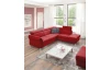 Rohová sedací souprava Avignon, červená látka, bez funkce rozkladu