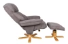 Relaxační křeslo s podnožkou Yukon, šedo-hnědá látka