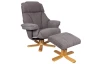 Relaxační křeslo s podnožkou Yukon, šedo-hnědá látka